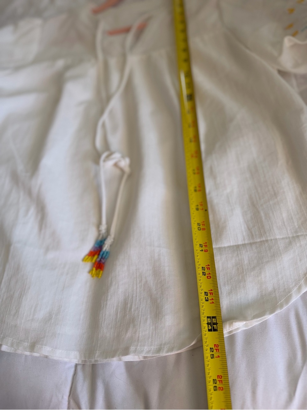 Embroidered Puff Sleeve Peasant Top - White - Picture 5 of 9